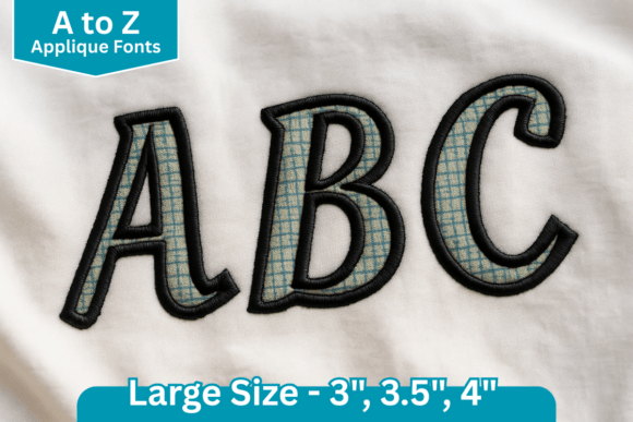 Curvy Applique Embroidery Font