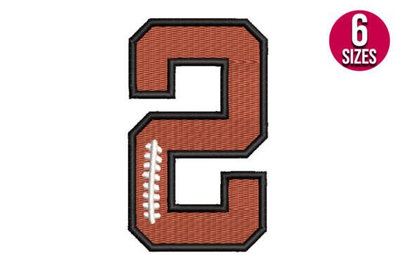 Football Font Alphabet Number Two 2