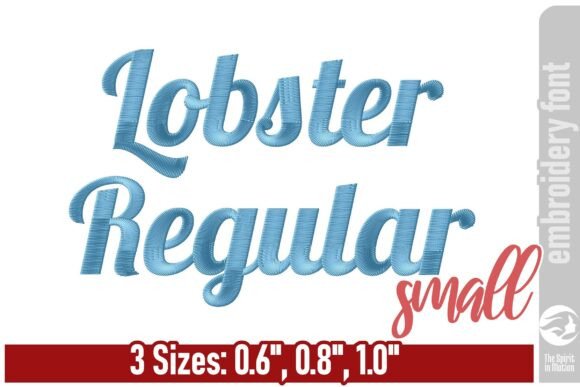 Lobster Regular Embroidery Font - Small