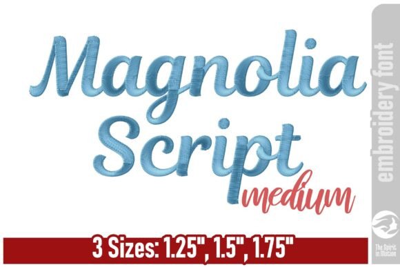 Magnolia Script Embroidery Font – Medium