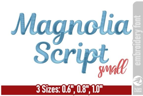 Magnolia Script Embroidery Font - Small