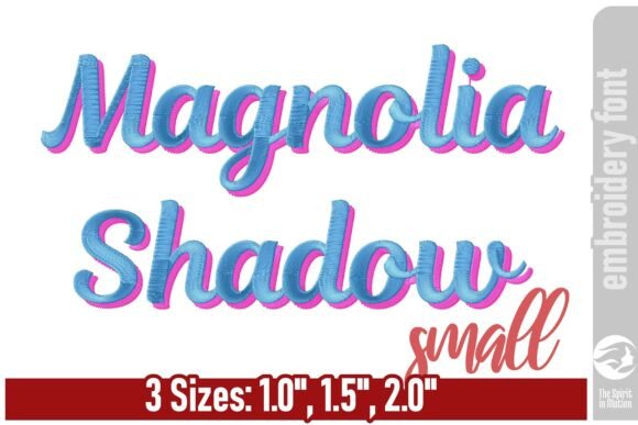 Magnolia Shadow Embroidery Font – Small