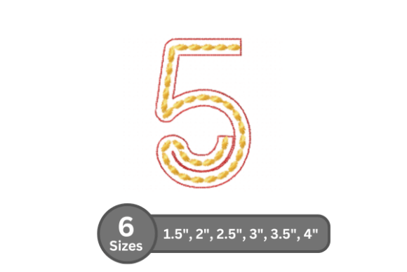 Rope Twist Number -5: A Business-Ready Embroidery Font