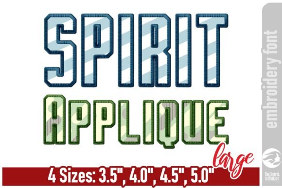 Spirit Applique Embroidery Font - Large