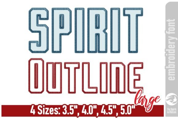 Spirit Outline Embroidery Font - Large