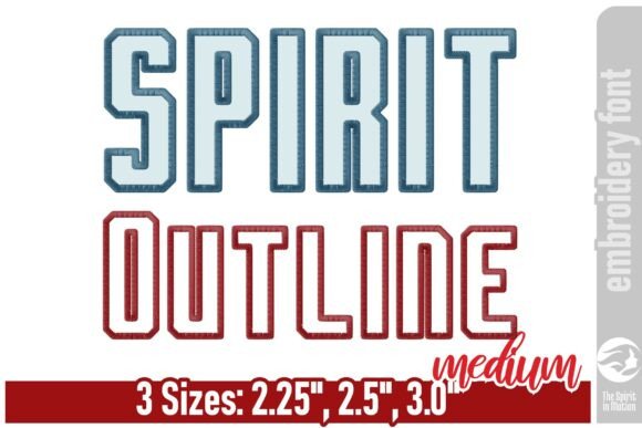 Spirit Outline Embroidery Font – Medium
