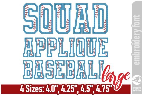 Squad Applique Baseball Font – Large