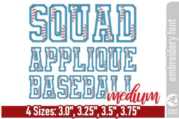 Squad Applique Baseball Font – Medium