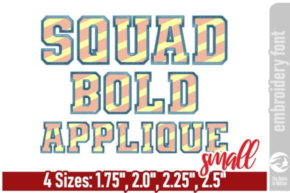 Squad Bold Applique Embroidery Font - S