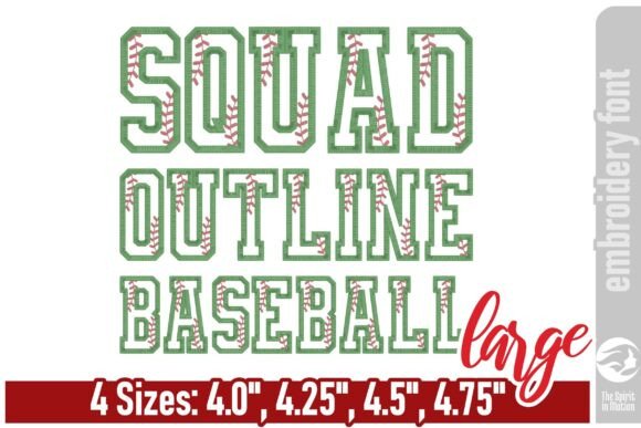 Squad Outline Baseball Font – Large
