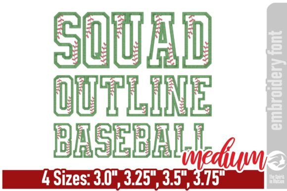 Squad Outline Baseball Font – Medium